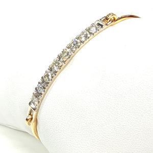 Bracelet jonc en Or jaune et blanc 18k avec diamants