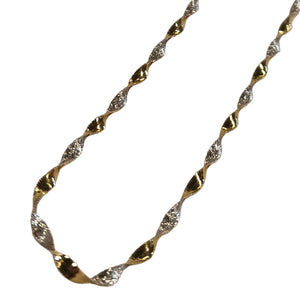 Collier torsadé en Or Jaune et Blanc 18K - 3.04Grs