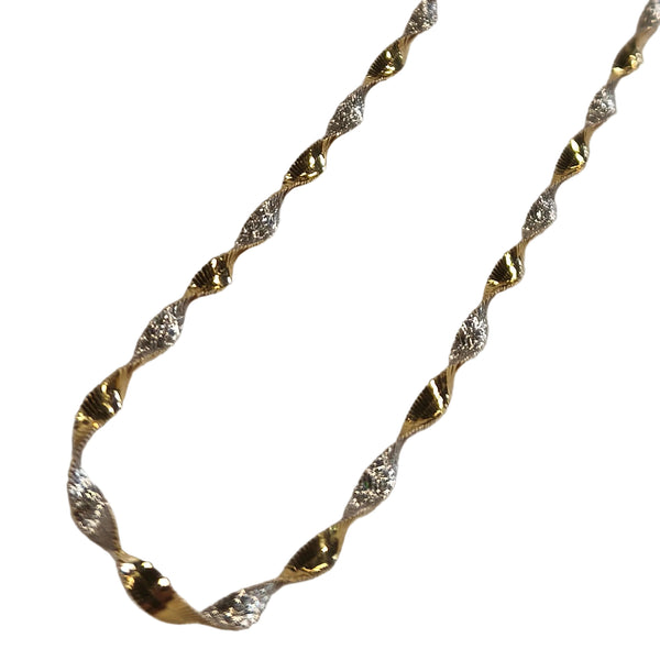 Collier torsadé en Or Jaune et Blanc 18K - 3.04Grs