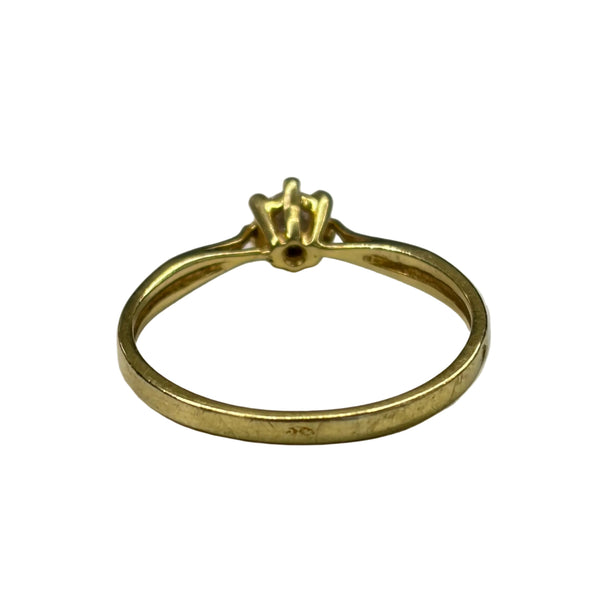 Solitaire en Or Jaune 18k avec Diamant
