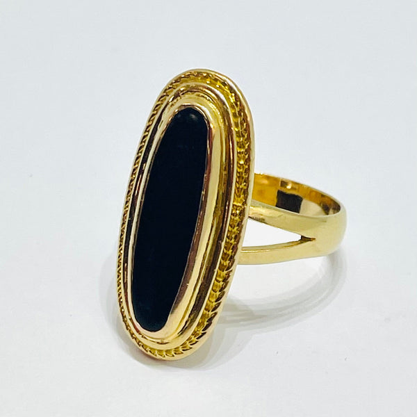 Bague Camée en Or Jaune 18K - Taille 54 - 7.47g