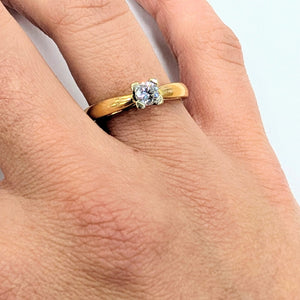 Solitaire Or Jaune 18K avec Taille-53