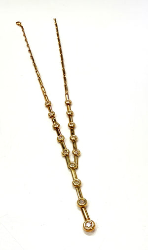 Collier Rivière Diamants Or Jaune 18K 10.86 Grs