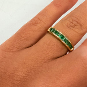 Bague en Or Jaune 18K - Emeraudes- 2.84G - Taille 51