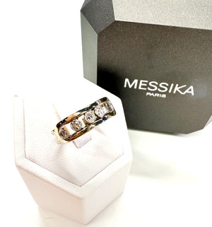 Bague Signée Or Blanc 18K avec Diamants MESSIKA 4.04 Grs - Taille 52