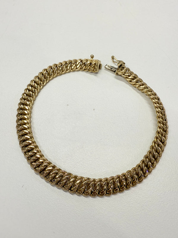 Bracelet Maille Américaine en Or Jaune 18k Lg18cm
