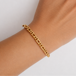 Bracelet Gourmette Figaro Or Jaune 18 carats