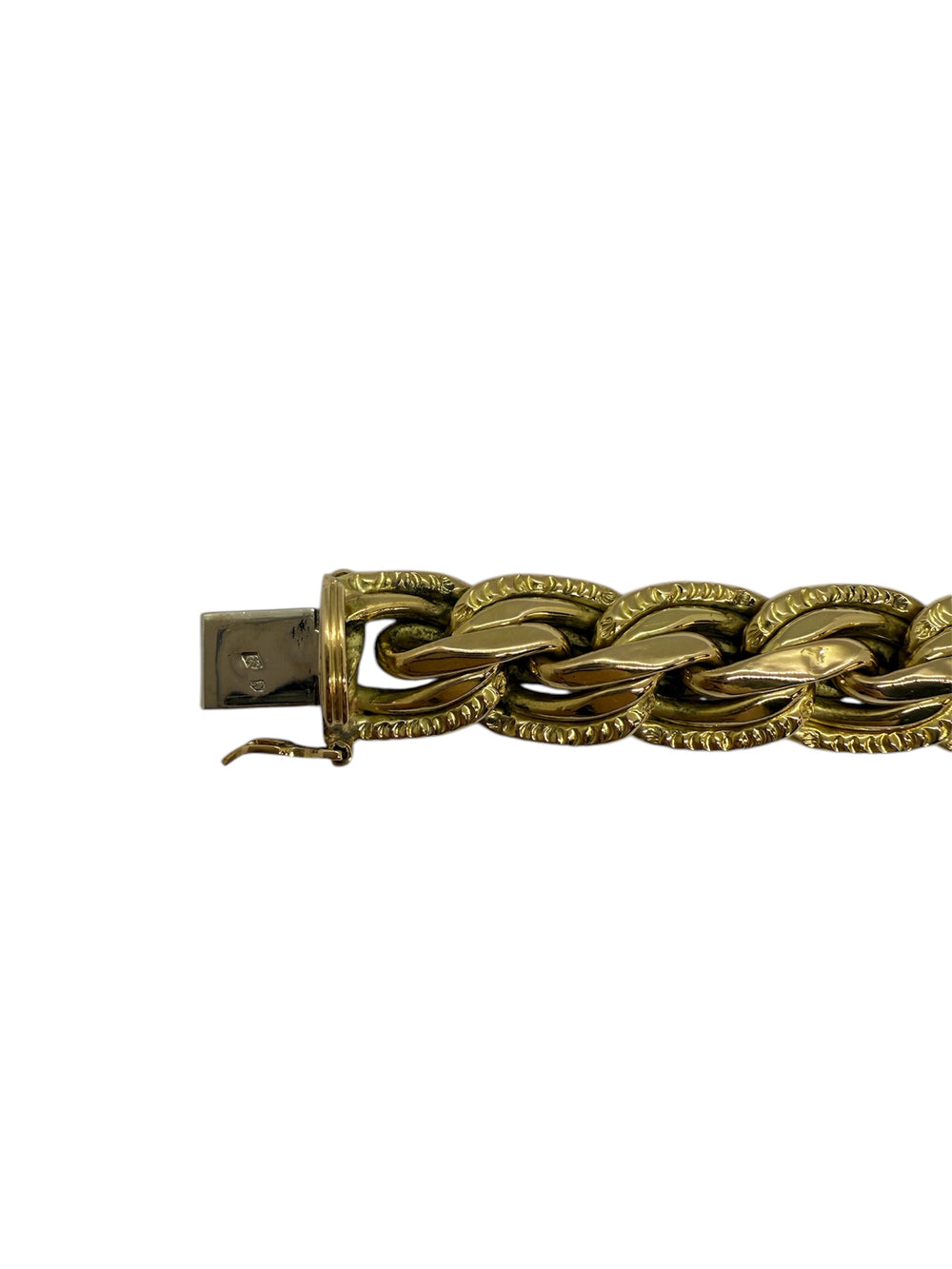 Bracelet maillon en or jaune 18K Lg 21cm