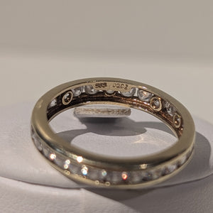 Bague tour complet en or jaune avec oxydes de zirconium  14K - T 58