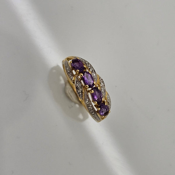 Authentique bague en or jaune 18 K - Taille 60