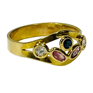 Bague en Or Jaune 18K avec Oxyde de Zirconium - T52 - 2.47gr