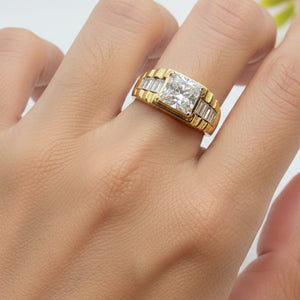 Bague Or Empierrée 18 K - Taille 56 - 5.73 G