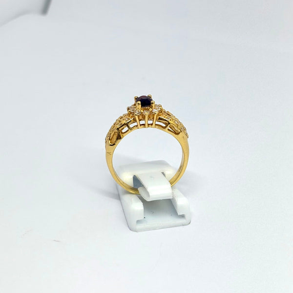 Bague en Or Jaune 18 carats avec oxydes de zircon