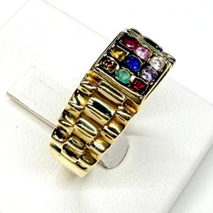 Bague 9 Planètes Or Jaune 18k - Taille 60