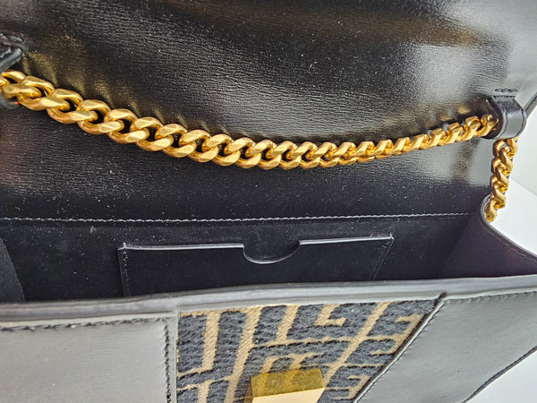 Sac à main Balmain en toile jacquard noir et kaki