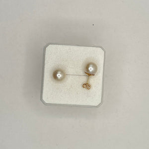 Boucles d'Oreilles en Perles de Culture en Or avec Fermoir Poussette