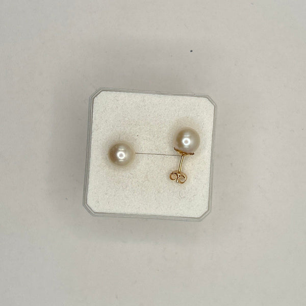 Boucles d'Oreilles en Perles de Culture en Or avec Fermoir Poussette