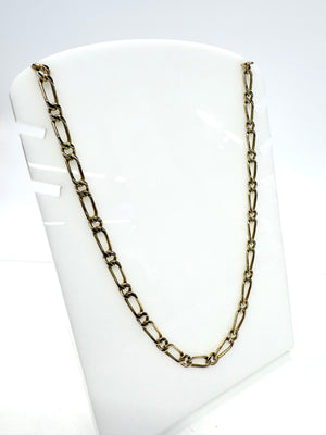 Collier Chaîne Or Jaune 18k Figaro Tête d'Aigle 52cm