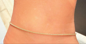 Bracelet chaîne de cheville en Or jaune 18K - 2.51g