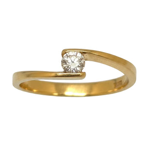 Solitaire en Or Jaune 18K - Diamant
