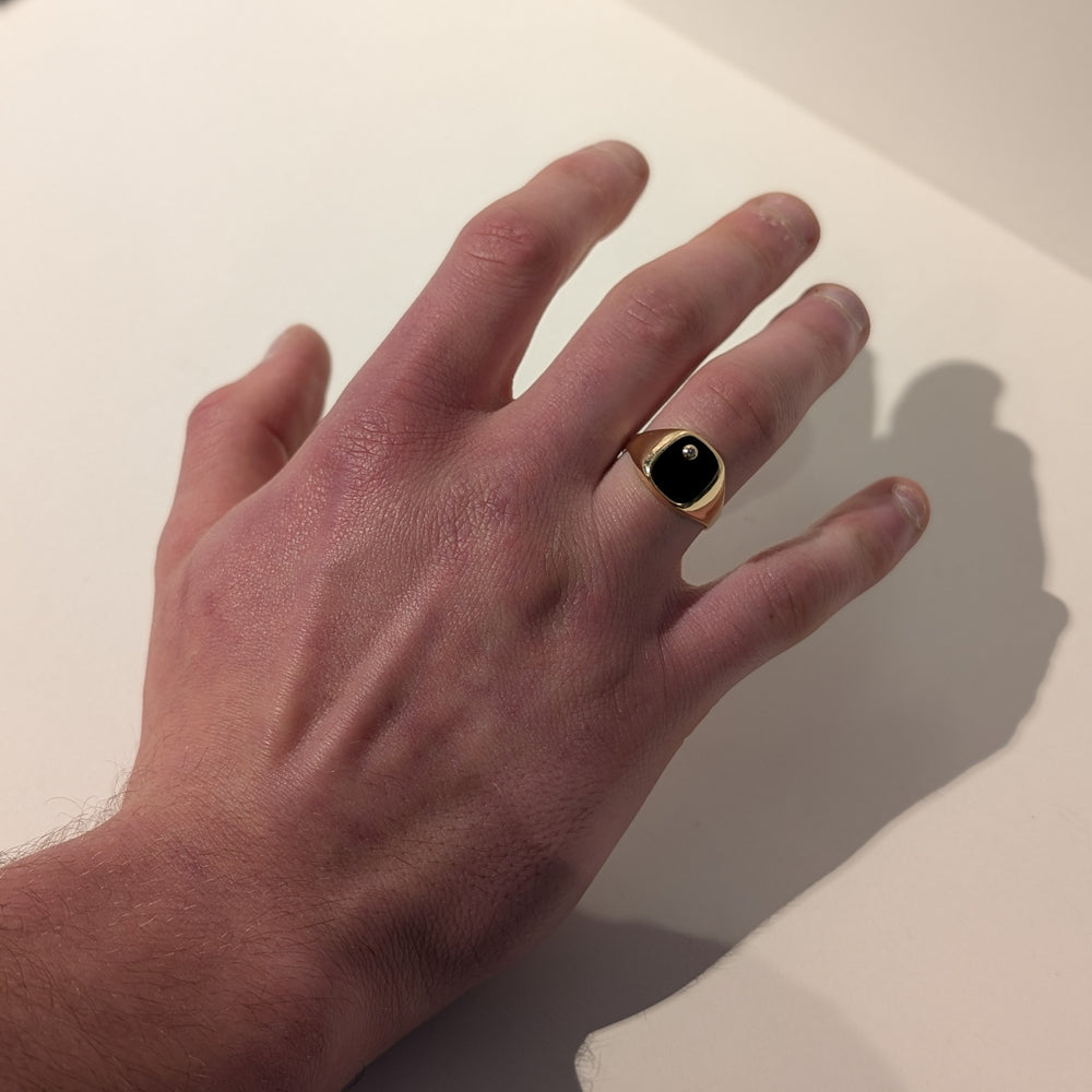 Bague chevalière en Or jaune 18K - Taille 62 - 4.88G