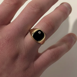 Bague chevalière en Or jaune 18K - Taille 62 - 4.88G