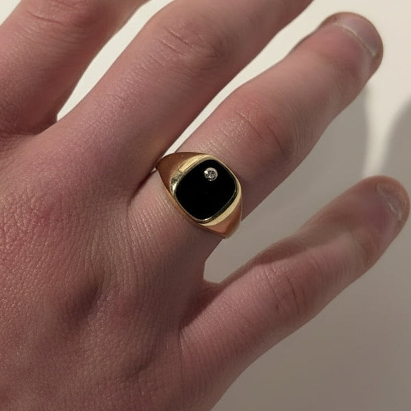 Bague chevalière en Or jaune 18K - Taille 62 - 4.88G
