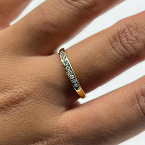 Bague Demi Tour en Or Jaune et Diamants