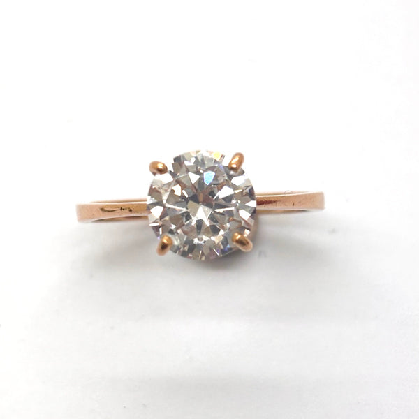 Bague solitaire en or jaune 18k - Taille 55