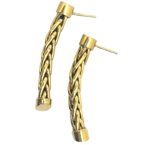 Boucles d'oreilles pendantes en or jaune 18K