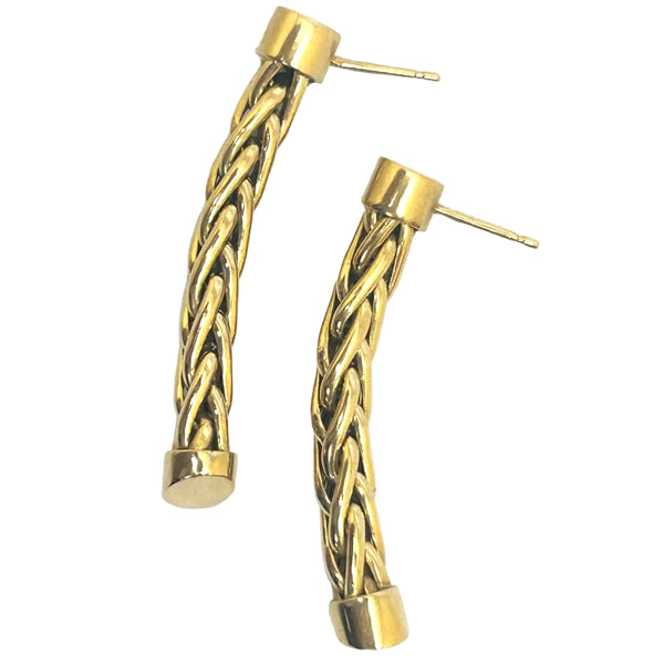 Boucles d'oreilles pendantes en or jaune 18K