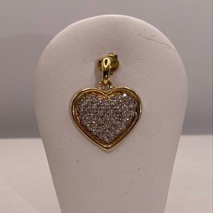 Pendentif Cœur Diamanté en Or Jaune 18K -  4.19G