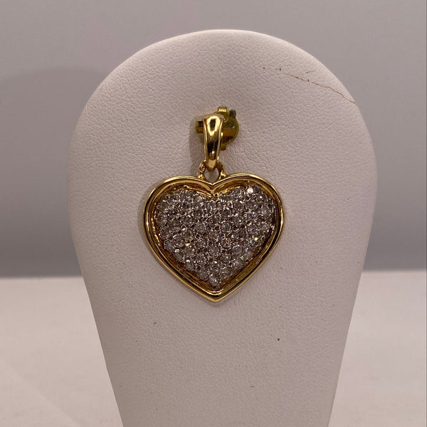 Pendentif Cœur Diamanté en Or Jaune 18K -  4.19G