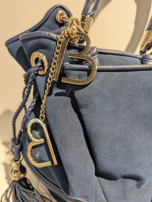 Sac Lancel Brigitte Bardot en Daim Bleu Foncé