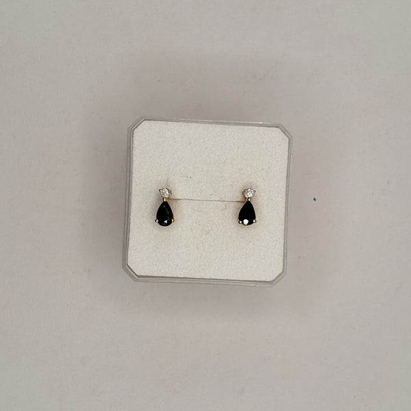 Boucles d'oreilles en Or 18k avec saphirs et oxydes