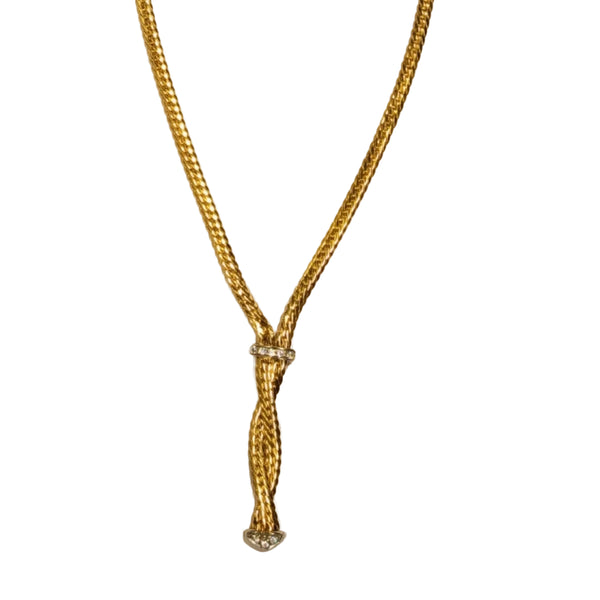 Collier Matinée Serpent en Or Jaune et Or Gris 18 Carats