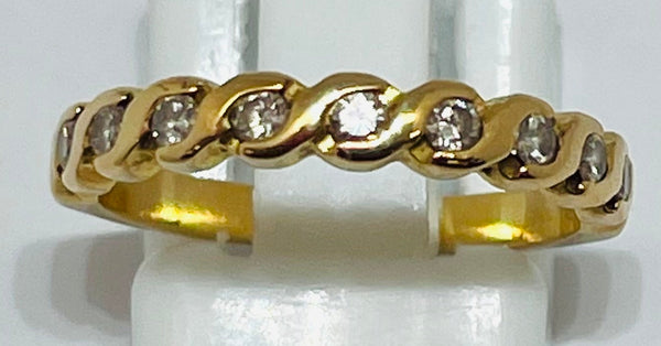 Superbe Bague Demi Tour Or Jaune 18 Carats Poids - 2.63 Grs Taille - 50