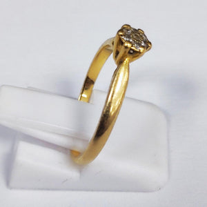Bague solitaire en Or jaune 18K - Taille 50