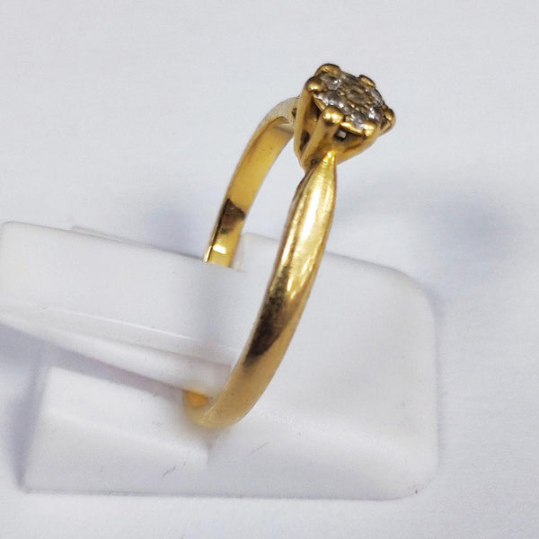 Bague solitaire en Or jaune 18K - Taille 50