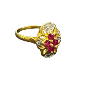 Bague en Or Jaune et Rubis 18 Carats Taille - 58