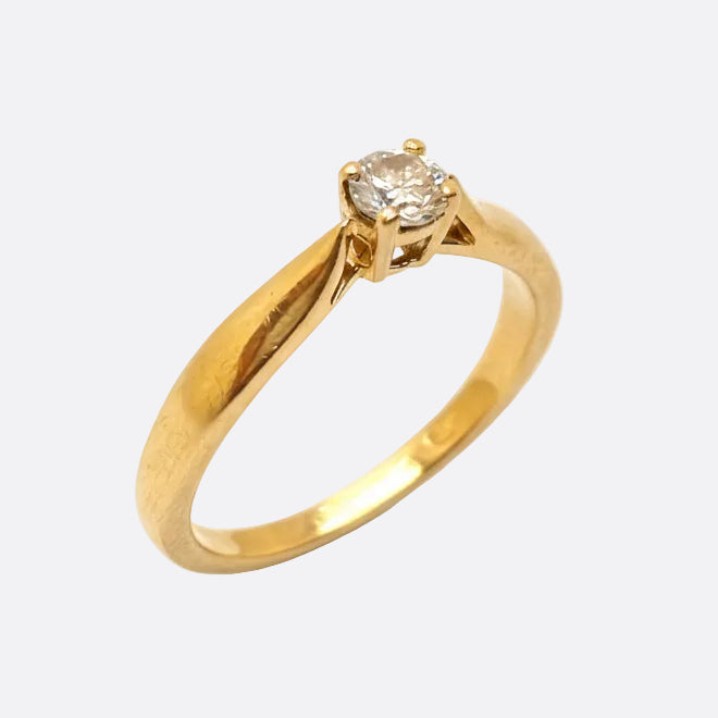 Solitaire diamant en or jaune 18k -  2.31 G