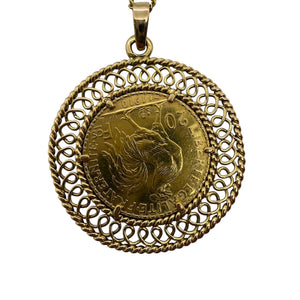 Pendentif Porte Pièce Or Jaune 18K
