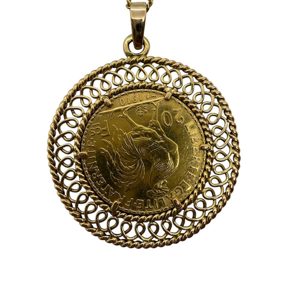 Pendentif Porte Pièce Or Jaune 18K