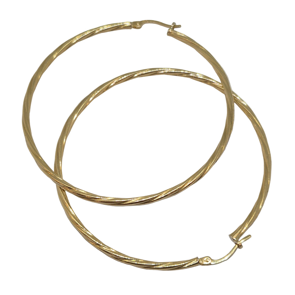 Boucles d'oreilles  en or jaune 18 carats Poids -3.6 Grs