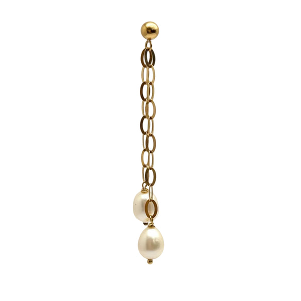 Boucles d'oreilles en or Jaune 18k Perle