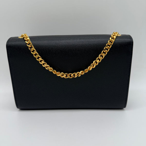 Saint Laurent - Sac Kate Small en Cuir Grainé Noir