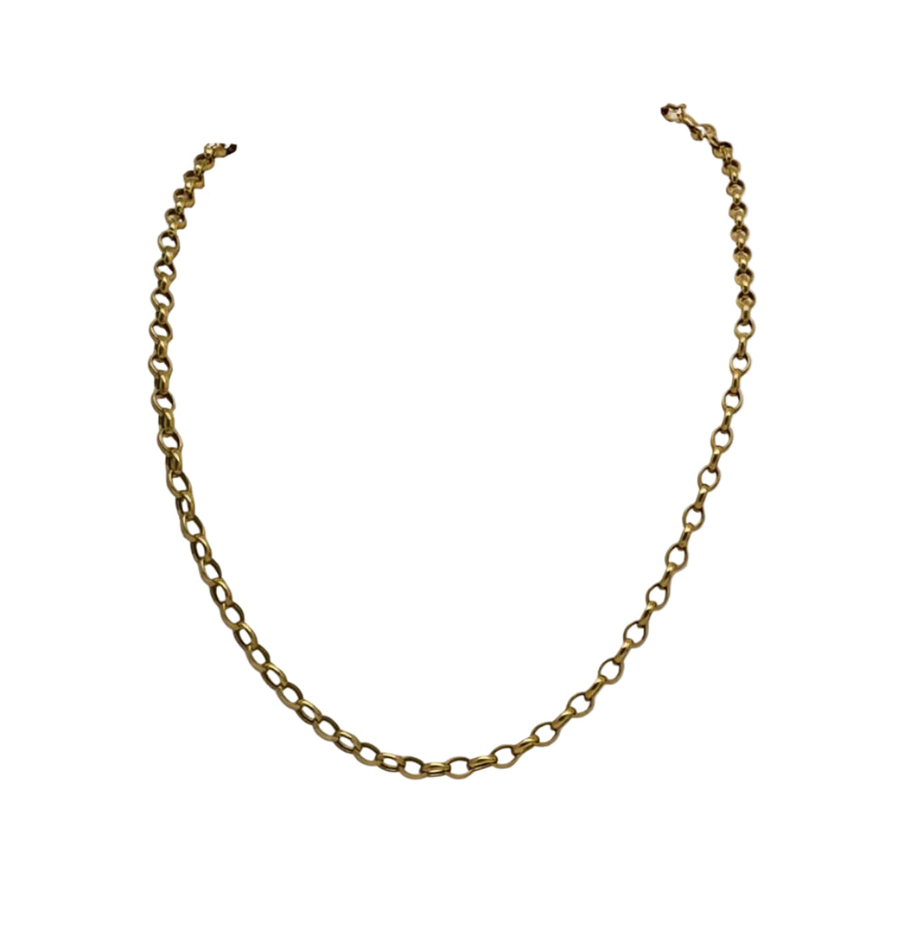 Collier or jaune ras du cou en maille jaseron