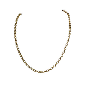 Collier or jaune ras du cou en maille jaseron