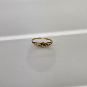 Solitaire en Or Jaune 18K - Taille 54 - 0.89G