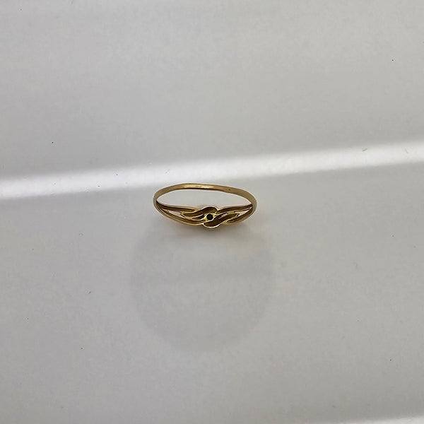 Solitaire en Or Jaune 18K - Taille 54 - 0.89G